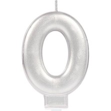 0 Rakamı Mum Gümüş Renk