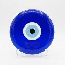 Mixperi Masa Üstü El Yapımı Cam Nazar Boncuğu - 12 cm - Şeffaf Ayaklı