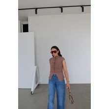 Özge Özgenç Büzgülü Kolsuz Triko