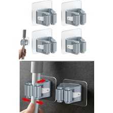 Uslucan Alışveriş 4 Lü Kelebek Yapışkanlı Mop Fırça Çekpas Sap Tutucu Organizer Banyo Düzenleyici