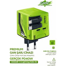 Mo Dou Gan Pd 40W Hızlı Şarj Adaptörü Çoklu Çıkış Usb-C Lightning Kablolu Hızlı Şarj Cihazı Ev Ofis Uyumlu