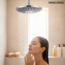 Badem10 Tepe Duş Başlığı Krom Paslanmaz Çelik Yağmur Etkili Geniş Başlık Banyo Duş Sprey Başlığı