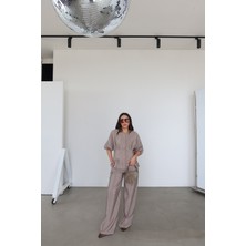 Özge Özgenç Balon Kol Gipeli Gömlek Pantolon Takım
