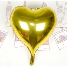 Kalp Uçan Balon Folyo Sarı 80 cm 32 Inç