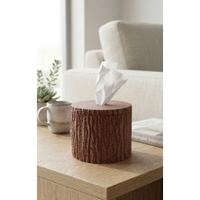 Blurix Ağaç Dokulu Peçetelik | Dekoratif Peçete Kutusu | Kahverengi - PEÇETE DAHİLDİR