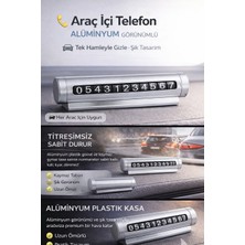 Fine Clean Premium Gri  Metal Görünümlü Araç Içi Telefon Numaratörü , Çevirmeli Park Numaratör