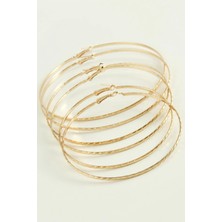 Ronanna Burgulu Metal Halka Küpe 6 Adet