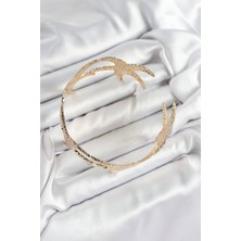 Pirinç Sıralı Deniz Yıldızı Model Gold Renk Kadın Pazu Bileklik