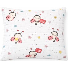 More Home Müslin Bebek Yastık Kılıfı Kapaklı 35X45 Uğur Böceği