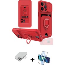 Cepte Toptan iPhone 14 Pro Max Vadi Form Prime - Siyah 3D Antistatik Cam Ekran Koruyucu + Gümüş Band Metal Kamera Lens