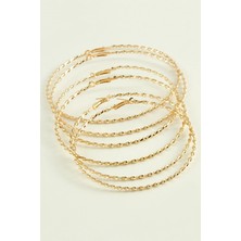 Ronanna Burgulu Metal Halka Küpe 6 Adet