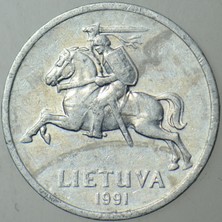 Banknoting Litvanya 1 Centas 1991.