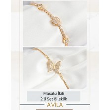 Kelebek + Kar Tanesi 2’li Kadın Bileklik Seti