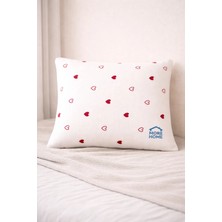 More Home Müslin Bebek Yastık Kılıfı Kapaklı 35X45 Kalp Desenli