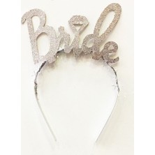 Gümüş Renk Bekarlığa Veda Italik Yazı Alyanslı Bride Taç