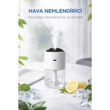Ferro TELKUR HS02 Hava Nemlendirici LED Işıklı 280ML Yanar Dağ Görünümlü Oda Kokusu Beyaz