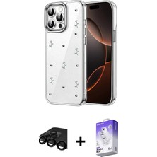 iPhone 15 Pro Yörünge Form - Siyah Bilvis 5in1 3D Magic Cam Ekran Koruyucu + Siyah Raze Metal Kamera Lens