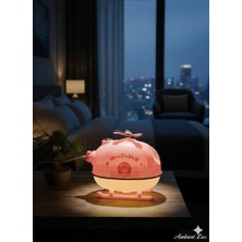 Ferro X33 Helikopter Sevimli Pilot Figürlü LED Işıklı 300ML Hava Nemlendirici ve Gece Lambası Pembe