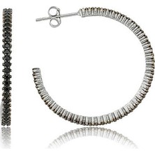 925 Ayar Gümüş Tamtur Siyah Taşlı Küpe