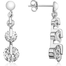 925 Ayar Gümüş 3 Taş Tria Çivili Küpe