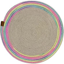 Eco Lounge Decohandy 39CM Neon Renkli Şeritli Jüt Örme Supla Amerikan Servis