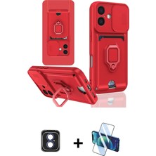 Cepte Toptan iPhone 16 Vadi Form Prime - Siyah 3D Antistatik Seramik Nano Ekran Koruyucu + Mavi Pvd Metal Kamera Lens