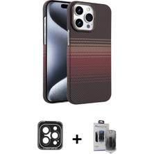 Cepte Toptan iPhone 15 Pro Max Doruk Serisi - Siyah Vanessa Magic Hayalet Cam + Siyah Pvd Metal Kamera Lens