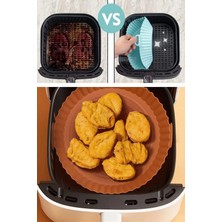 Yumurcak Shop® Renkli Isıya Dayanıklı Yıkanılabilir Silikon Fırın ve Airfryer Yuvarlak Model Pişirme Matı 20 cm