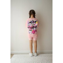 Cg Kids Kuromi  Kız Çocuk Alt Üst Takım Süper Kalite Kumaş Sırt Baskı Detay