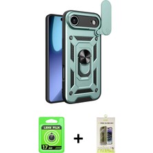 iPhone 17 Air Ahenk Klasik - Siyah Joko Magic 5d Hayalet Cam + Gümüş Raze Metal Kamera Lens