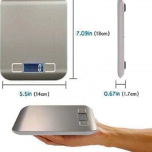 Eco Lounge Dijital Mutfak Terazisi Paslanmaz Çelik Elektronik LCD Ağırlık 5 kg Ölçeklii Pişirme Ölçü Aleti