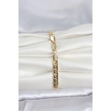 cm 14K Gold Renk Kalın Zincir Model Kadın Bileklik