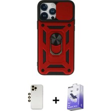 BUTİMAR'S iPhone 13 Pro Max Ahenk Klasik - Siyah Bilvis 5in1 5d Magic Hayalet Cam Ekran Koruyucu + Gold Shine Kamera Lens