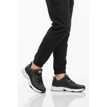 Walkway Siyah Beyaz Bağcıklı Kaymaz Taban Erkek Spor Ayakkabı Erya M