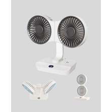Eco Lounge Çift Kafalı Masaüstü ve Duvar Tipi Sessiz USB Şarjlı Fan