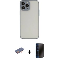 BUTİMAR'S iPhone 13 Pro Max Ahenk Çizgi Serisi - Siyah 3D Antistatik Hayalet Cam Ekran Koruyucu + Turuncu Renkli Kamera Lens Koruma Cam