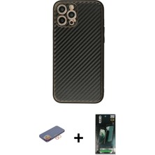 Cepte Toptan iPhone 12 Pro Ahenk Işık - Şeffaf 360 Full Body Arka Koruyucu + Turuncu Renkli Kamera Lens Koruma Cam