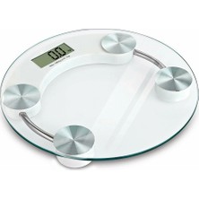 Eco Lounge 150 kg Kapasiteli Yuvarlak Şeffaf Dijital Banyo Cam Baskül Terazi Tartı