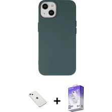 Cepte Toptan iPhone 14 Ahenk Serisi - Siyah Bilvis 5in1 3D Magic Cam Ekran Koruyucu + Pembe Diamond Kamera Lens