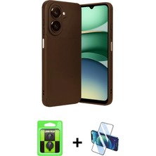 BUTİMAR'S Galaxy A07 4g Eksen Form Prime - Siyah 3D Antistatik Cam Ekran Koruyucu + Siyah Raze Metal Kamera Lens