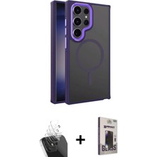 Galaxy S24 Ultra Yörünge Klasik - Siyah Bilvis Hayalet Cam Ekran Koruyucu + Şeffaf Kamera Lens Koruma Cam