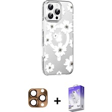 iPhone 16 Pro Max Yörünge Işık Prime - Siyah Bilvis 5in1 3D Magic Cam Ekran Koruyucu + Çöl Titanyum Pers Alüminyum Kamera Lens