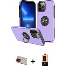 BUTİMAR'S iPhone 13 Pro Max Odak Form Prime - Şeffaf Maxco Cam Ekran Koruyucu + Kırmızı Rainbow Kamera Lens Koruma Cam