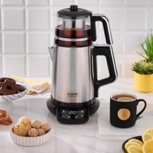 Schafer Teaform Plus Dijital Çay Makinesi 1,7L Paslanmaz Çelik Inox Cam Demlik ile Hızlı Demleme