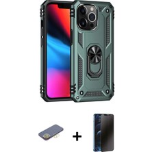 Cepte Toptan iPhone 13 Pro Max Ahenk Klasik Koleksiyonu - Siyah 3D Antistatik Hayalet Cam Ekran Koruyucu + Sarı Renkli Kamera Lens Koruma Cam