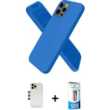 Cepte Toptan iPhone 12 Pro Max Kozmos Yansıma Özel Seri - Siyah 5d Eko Cam Ekran Koruyucu + Gold Shine Kamera Lens