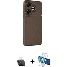 BUTİMAR'S Redmi 13 4g Eksen Form Prime - Siyah 3D Antistatik Seramik Nano Ekran Koruyucu + Şeffaf Kamera Lens Koruma Cam