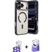 BUTİMAR'S iPhone 17 Pro Max Nova Işık Özel Seri - Siyah Bilvis 5in1 5d Magic Hayalet Cam Ekran Koruyucu + Gümüş Bilvis Titan Kamera Lens