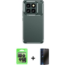 Cepte Toptan Mi 14T Pro Eksen Form Prime - Siyah 3D Antistatik Hayalet Cam Ekran Koruyucu + Siyah Raze Metal Kamera Lens