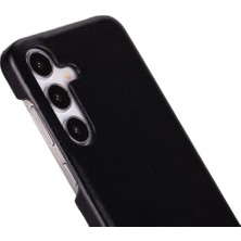 Samsung Galaxy S25 Uyumlu, Hakiki Deri, El Yapımı Arka Kapak, Kömür Siyah